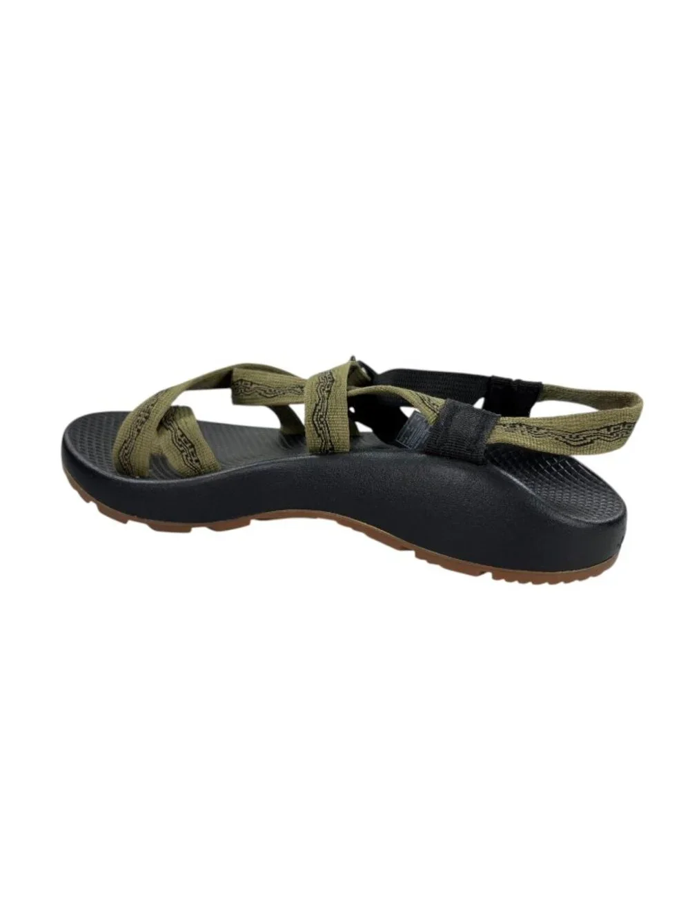 Chaco Sandals Toe Loop Strappy Hiking Shoes Mens Size 9 Geometric Olive